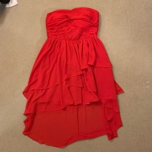 Red high-low dress